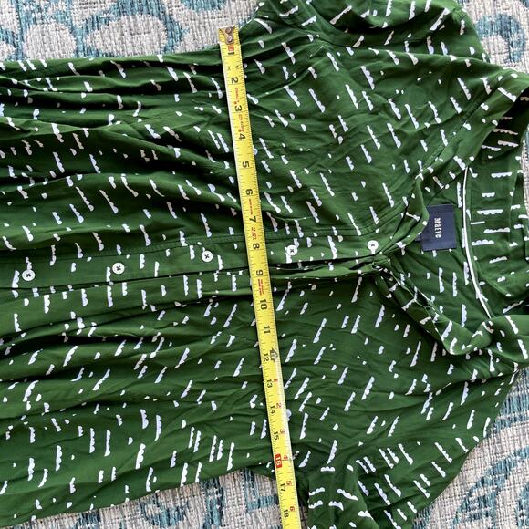 Maeve Anthropologie Green White Cloud Print Tie-Front Blouse - Size S - Picture 6 of 6